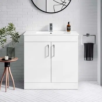 Mersey Gloss White Basin Vanity 800mm