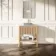 Maru Oak Wood Grain Vanity Cabinet 800mm with Matt White Stone Top - Basin Not Included