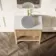 Maru Oak Wood Grain Vanity Cabinet 800mm with Matt White Stone Top - Basin Not Included