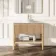 Maru Oak Wood Grain Vanity Cabinet 1000mm with Matt White Stone Top - Basin Not Included