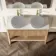 Maru Oak Wood Grain Vanity Cabinet 1200mm with Matt White Stone Top - Basin Not Included