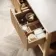 Maru Oak Wood Grain Vanity Cabinet 1200mm with Matt White Stone Top - Basin Not Included