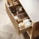 Maru Oak Wood Grain Vanity Cabinet 1400mm with Matt White Stone Top - Basin Not Included