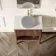 Maru Walnut Wood Grain Vanity Cabinet 800mm with Matt White Stone Top - Basin Not Included