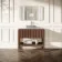 Maru Walnut Wood Grain Vanity Cabinet 1000mm with Matt White Stone Top - Basin Not Included