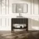 Maru Black Oak Wood Grain Vanity Cabinet 1000mm with Matt White Stone Top - Basin Not Included