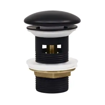 Matt Black Ceramic Dome Basin Waste - Slotted