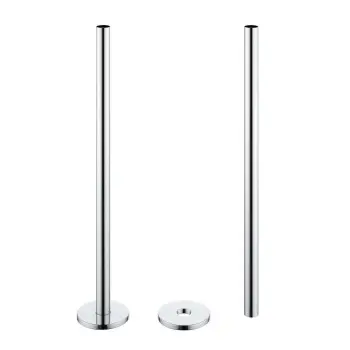 Chrome Pipe Connectors For Heated Towel Rails & Radiators (Pair) 300mm