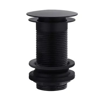 Matt Black Dome Top Pop Up Basin Waste - Unslotted