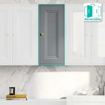 Dove Grey Wall Hung Cabinet 700x300mm - Brushed Brass Accents