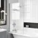 Abingdon 1500mm Roll Top Shower Bath - White Claw Feet & 6mm Easy Clean Screen