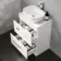 Avon Gloss White Vanity Drawer with Marble Top & Curved Counter Top Basin 600mm