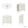 Bermuda Chalk White Vanity with Marble Top & Oval Counter Top Basin 800mm - Brushed Brass Accents