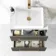 Elba Graphite Grey Wall Hung Drawer Vanity with Marble Top & Cody Basin 600mm - Brushed Brass Accents