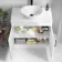 Mersey Gloss White Vanity with Oval Basin 800mm - Black Accents