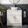 Milos Cotton White Vanity with Oval Basin 800mm - Traditional Handles
