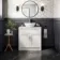 Milos Cotton White Vanity with Oval Basin 800mm - Traditional Handles
