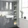 Monaco Dove Grey Floor Standing Tall Cabinet Unit 1900x300mm