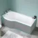P Shaped 1700 Shower Bath - Left Handed
