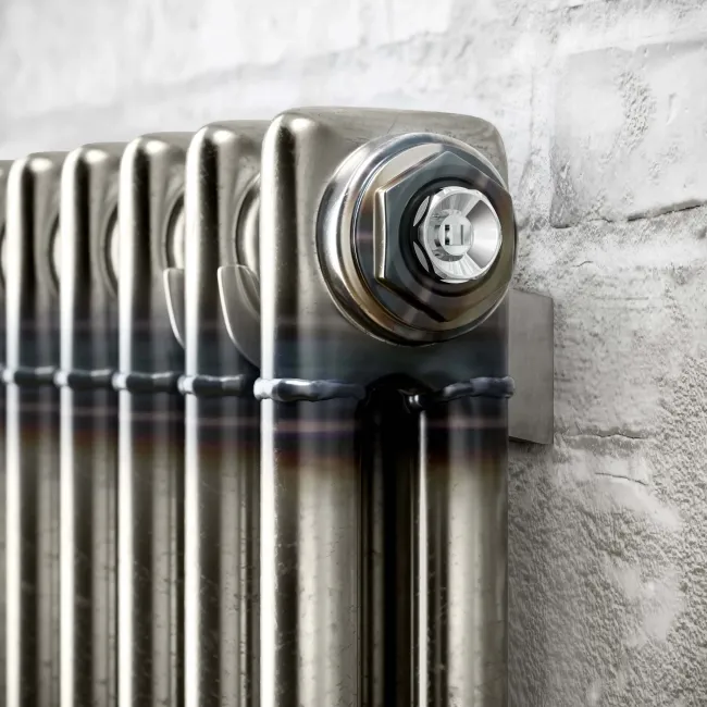 Athens Raw Metal Double Column Vertical Traditional Radiator 1800x380mm