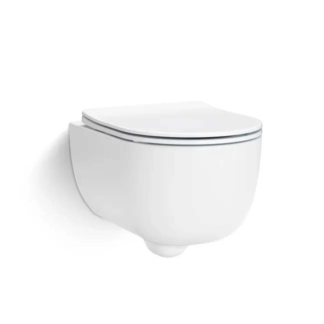 Tulsa Rimless Wall Hung Toilet With Premium Soft Close Slim Seat