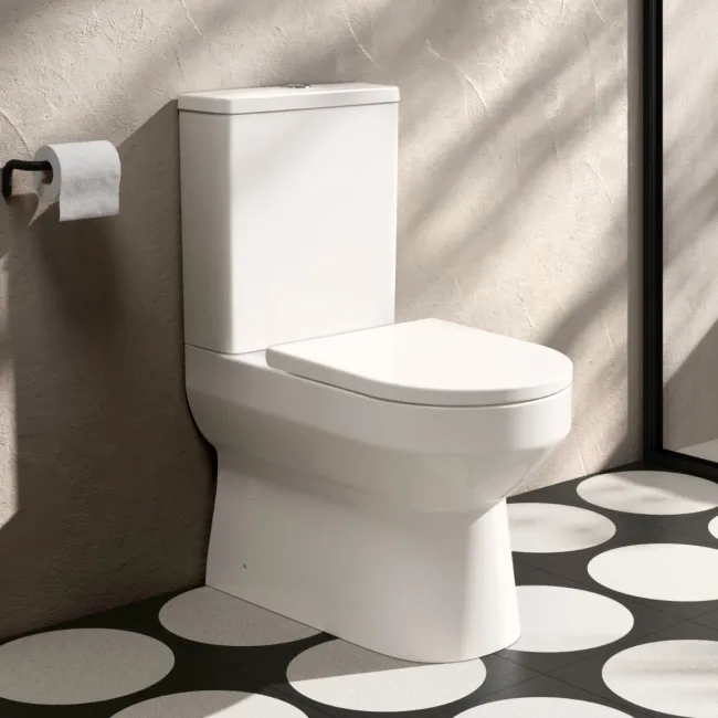 Miami Rimless Close Coupled Toilet With Soft Close Seat