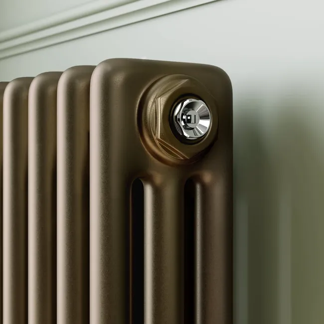 Athens Antique Gold Triple Column Vertical Traditional Radiator 1800x650mm