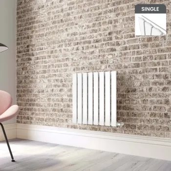 Faro White Single Flat Panel Horizontal Radiator 600x560mm