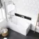 Stafford 1600x700 Round Shower Bath & 6mm Easy Clean Screen with Rail