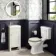 Bermuda Chalk White Cloakroom Basin Vanity 400mm - Brushed Brass Accents