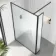 Munich Fluted Effect Matt Black Framed 8mm Wet Room Shower Glass 1200mm & 250mm Pivotal Return Panel