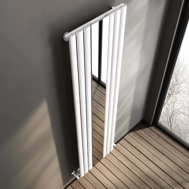 Marseille White Single Vertical Mirror Radiator 1800x500mm