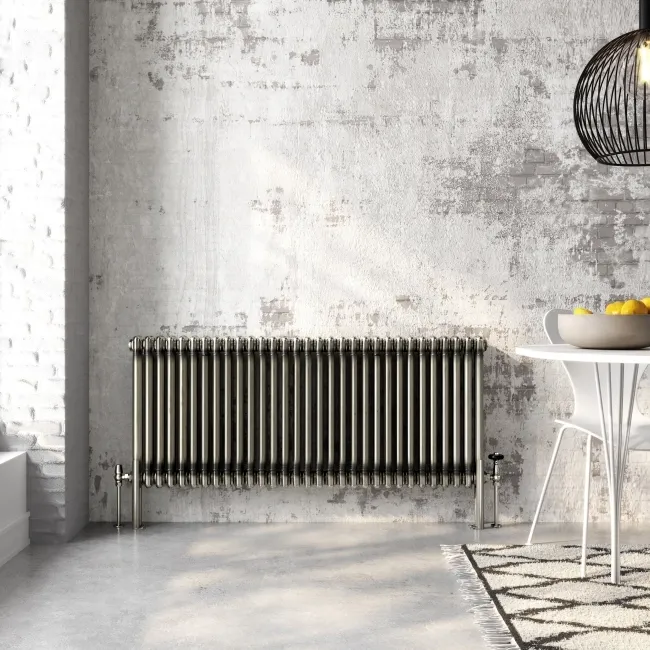 Athens Raw Metal Double Column Horizontal Traditional Radiator 600x1415mm