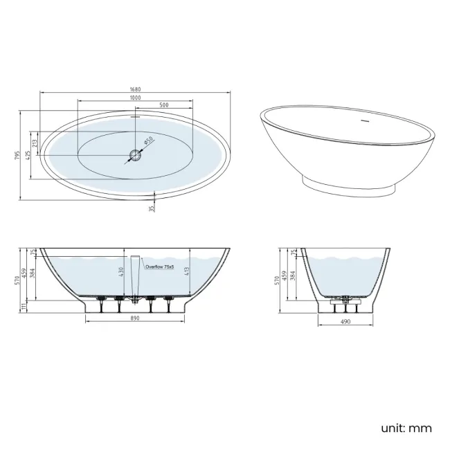 Chelsea 1700mm Freestanding Bath