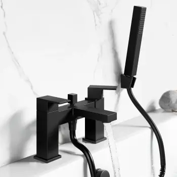 Tamar Matt Black Bath Filler & Handheld Shower