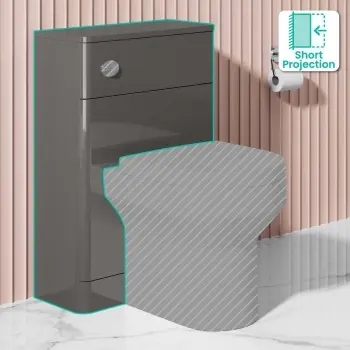 Bali Tungsten Grey Slimline Back To Wall Toilet Unit 500mm