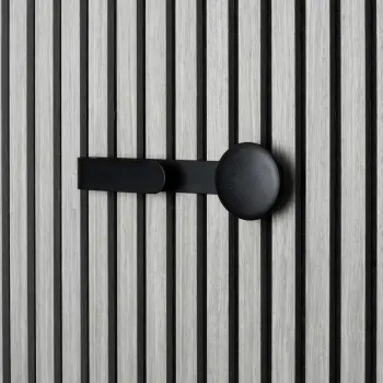 Trepanel Customise® Wooden Hanger Black Horizontal Metal Hook