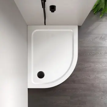 London Offset Quadrant Stone Shower Tray 1000x800mm - Left Handed