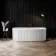 Brent 1700mm Fluted Matt White Back To Wall Bath