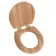 Alma Traditional Oak Effect Wooden Soft Close Seat with Brushed Brass Hinge