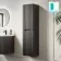 Crete Fluted Charcoal Elm Wall Hung Tall Cabinet 1400x350mm
