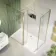 Munich Brushed Brass Framed 8mm Walk In Shower Enclosure 900mm & 700mm Glass with Return Panel