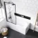 Stafford 1600x700 Round Shower Bath & 6mm Easy Clean Matt Black Framed Bath Screen