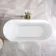 Shore 1700 Matt Pink Freestanding Bath - Gold Feet
