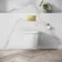 Idaho Pneumatic Top & Front Compact Wall Hung Toilet Frame and Concealed Cistern with Brushed Brass Flush Plate - Round Buttons