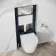 Idaho Pneumatic Wall Hung Toilet Frame and Concealed Cistern with Chrome Flush Plate - Square Buttons