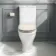 Kansas Traditional Rimless Close Coupled Toilet With Chalk White Wooden Seat - Brushed Brass Hinges