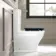 Kansas Traditional Rimless Close Coupled Toilet With Inky Blue Wooden Seat - Brushed Brass Hinges