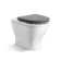 Kansas Traditional Rimless Back To Wall Toilet With Dove Grey Wooden Seat - Brushed Brass Hinges