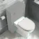 Kansas Traditional Rimless Back To Wall Toilet With Cotton White Wooden Seat